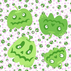 Halloween seamless pumpkins pattern for fabrics and wrapping paper and clothes print