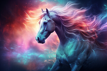 Fototapeta na wymiar horse colorful artwork. background. Generative AI