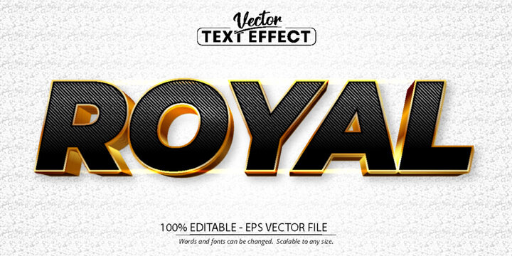 Royal text, shiny gold style editable text effect