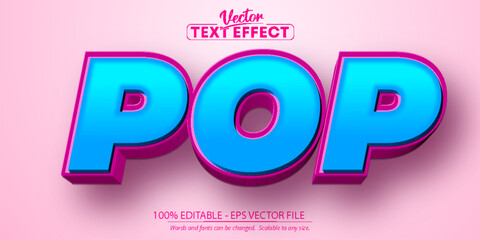 Pop text, cartoon style editable text effect