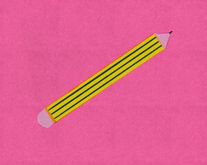 Pencil on pink. Back to school