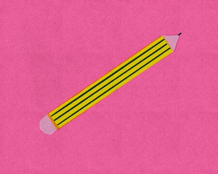 Pencil on pink. Back to school
