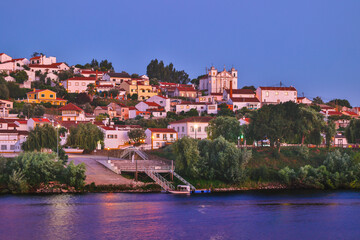 Panoramic view of the portuguese village of Arripiado in the margins of the Tagus river. Village in...