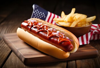 usa patriotic picnic holiday hot dogs - Powered by Adobe