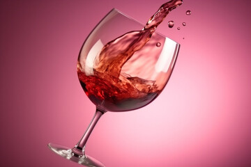 red event alcohol background glass drink party liquid wine gradient closeup. Generative AI.