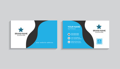 Professional  Modern vector business card design In Horizontal layout.