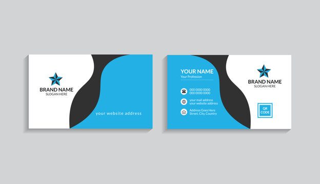 Professional  Modern vector business card design In Horizontal layout.