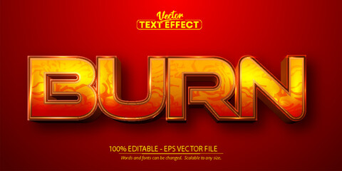 Fototapeta Burn text, cartoon style editable text effect obraz