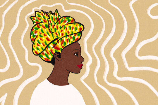 Juneteenth woman in headscarf