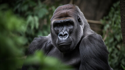 Fototapeta premium gorilla portrait closeup