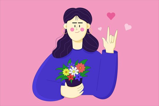 Love sign in universal sign language.