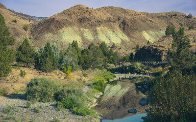 Fototapeta na wymiar Roadside view at John Day Fossil Beds National Monument | Oregon, USA