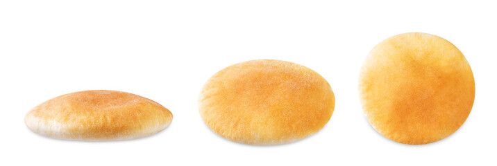 Pita bread on a white isolated background