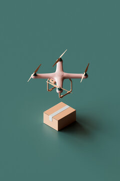 delivery drone with a package