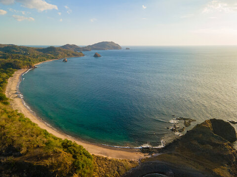 Landscape on the beach with drone