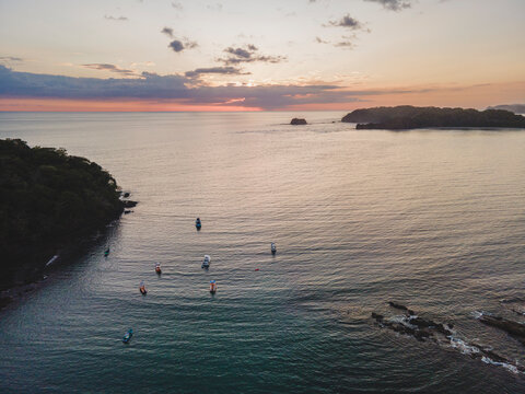 Aerial drone shot of Carrillo Beach 