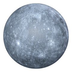 3D Realistic Mercury Planet Illustration White Background
