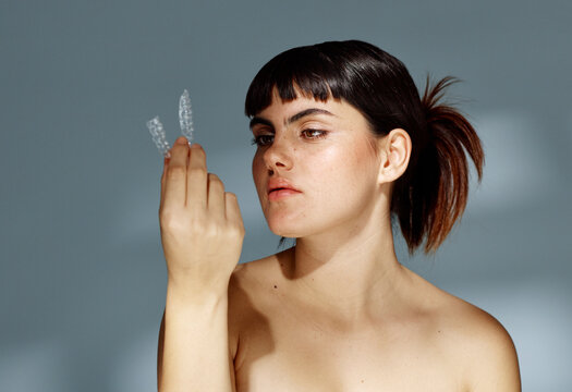 Self care and dental health portrait