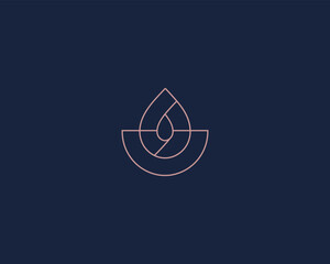 Linear gradient water drop logo design. Creative premium aqua liquid wet sign. Vector illustration.