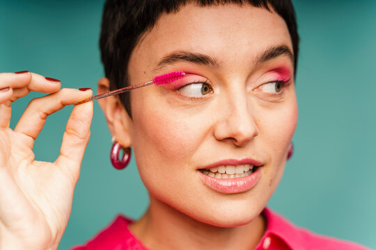 Funny Woman Trying New Mascara