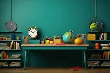 Back to school background copy space,Generative AI	