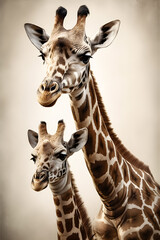 Obraz premium portrait of two giraffes
