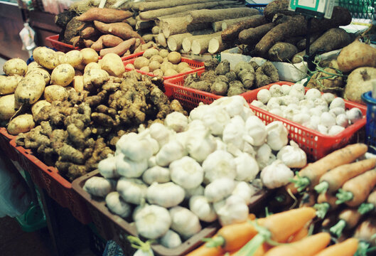 Rootstock vegetables in vegetable markets
