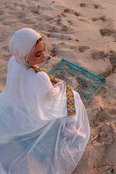 Girl Reflecting on Beach 