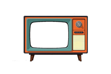Retro TV Mockup on transparency grid for place your artwork behind