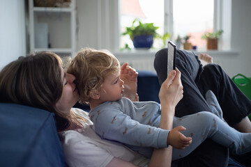 Mother and Daughter on the Couch