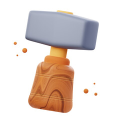 3D Illustration render of Hammer Tool icon designs. Perfect for construction, DIY, carpentry, and home improvement-themed projects to enhance your designs.
