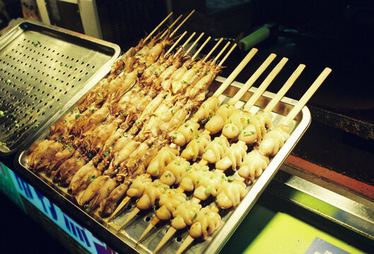 Squid skewers
