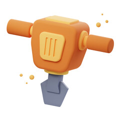 3D Illustration render of Jackhammer icon designs. Perfect for construction, demolition, roadwork, and heavy machinery-themed projects to enhance your designs.