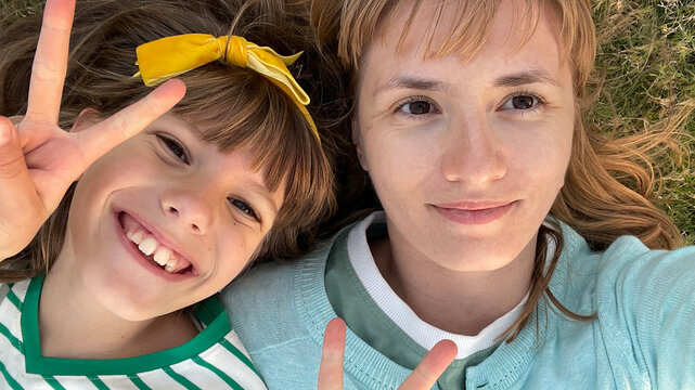 A selfie of a mother and daughter