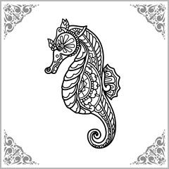 seahorse zentangle arts isolated on white background © XAVIERDESIGN