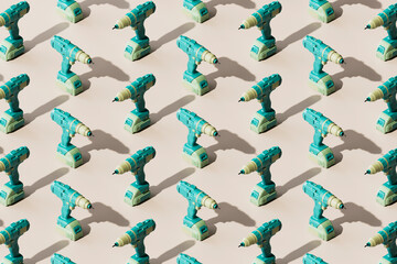 3d pattern of colorful drills