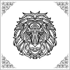 Lion zentangle arts isolated on white background