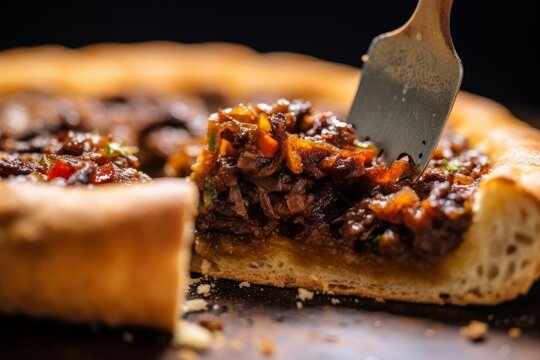 Pissaladi&egrave;re being sliced