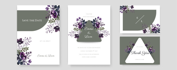Fototapeta na wymiar Wedding ornament concept. Floral poster, invite. Vector decorative greeting card or invitation design background