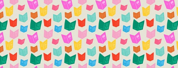 Colorful books pattern. Back to school concept.