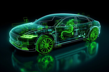 Naklejka premium Electric Car Technology