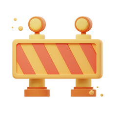 3D Illustration render of Road Block icon designs. Perfect for traffic, construction, obstacle, and safety-themed projects to enhance your designs.