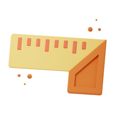 3D Illustration render of Square Scale Tool icon designs. Perfect for precision, measurement, architecture, and engineering-themed projects to enhance your designs.