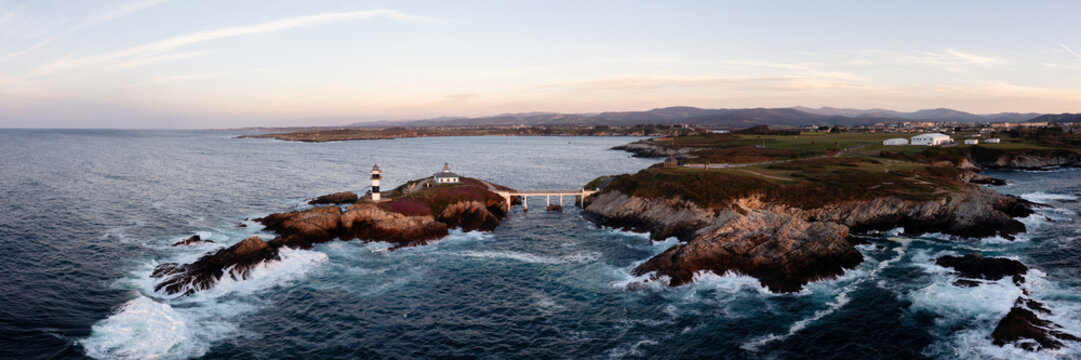 Faro de Ribadeo lighthouse Illa Pancha Galicia Spain