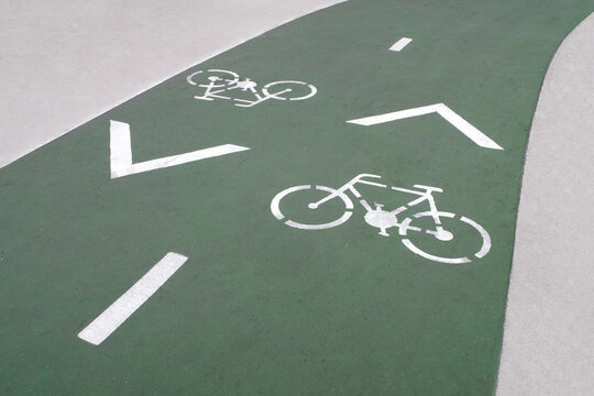 green bicycle lane