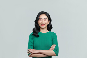 Young  girl wearing casual clothes happy face smiling