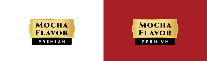 Mocha flavor label or Mocha flavour logo vector isolated in flat style. Best Mocha flavor label for product packaging design element. Mocha flavour logo for packaging design element.