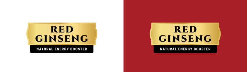 Red Ginseng label or Red Ginseng logo vector isolated in flat style. Best Red Ginseng label for product packaging design element. Red Ginseng logo for packaging design element.