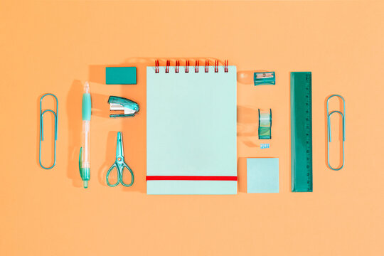 Lined school supplies