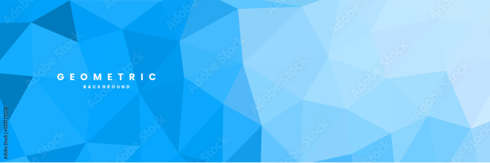 Poster abstract blue background with triangles